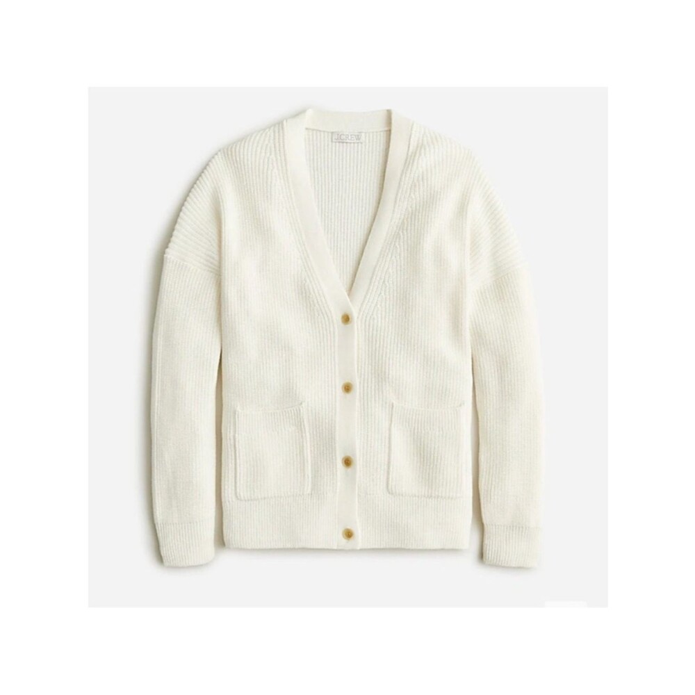 J. Crew Cream Button Down Cocoon Cardigan - Picture 5 of 11
